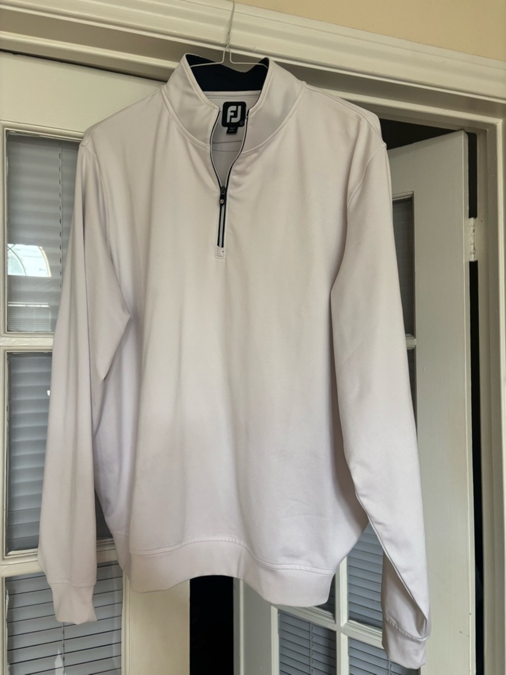 FootJoy Men's White Zip-Neck Performance Pullover